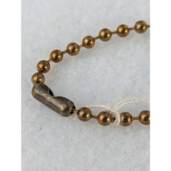 Raku donut pendant+17 ball chain handmade artisan brass ethnic boho hippie NWT - Picture 4 of 6